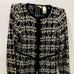 Liz Claiborne black and white womens cardigan